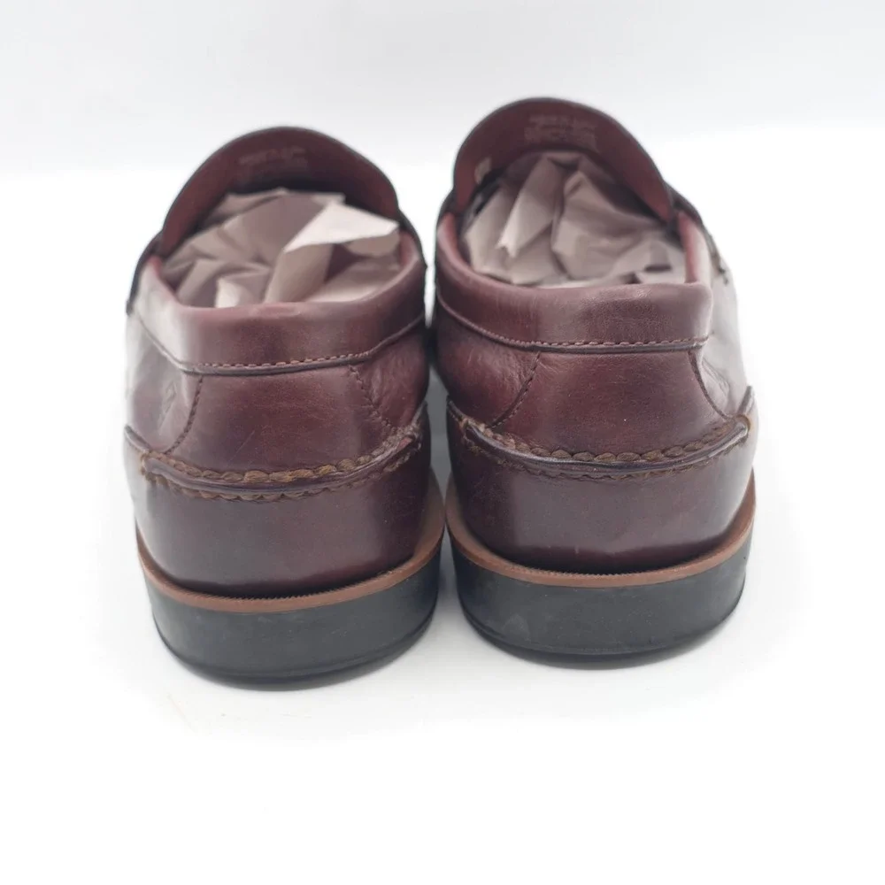 Sperry Penny Loafer Mens 13M Burgundy Leather Slip On Moc Toe 0841767 Classic